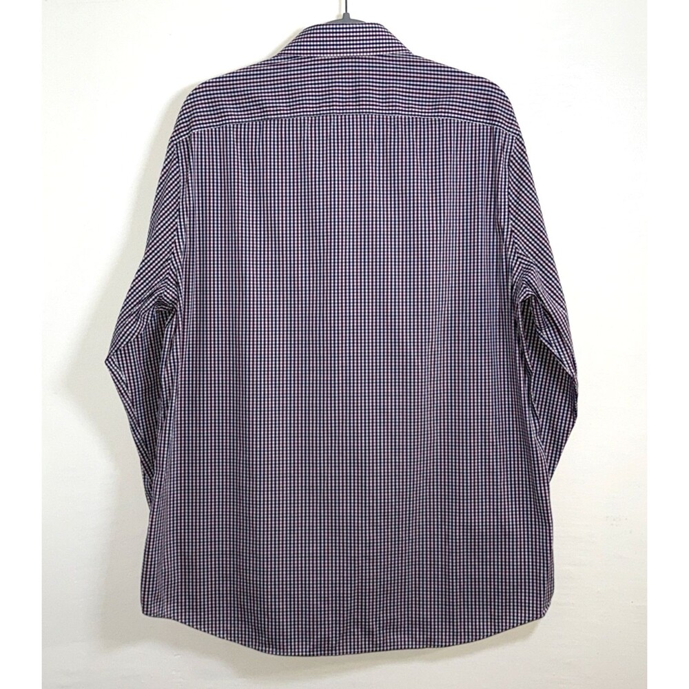 Michael Kors Slim Fit Travel Stretch Dress Shirt Cotton-Nylon Wine Blue Size XL - Picture 2 of 8